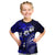 Fiji Masi Paisley With Hibiscus Tapa Kid T Shirt Navy Blue Version LT01 Blue - Polynesian Pride