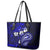 Fiji Masi Paisley With Hibiscus Tapa Leather Tote Bag Navy Blue Version LT01 - Polynesian Pride