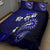 Fiji Masi Paisley With Hibiscus Tapa Quilt Bed Set Navy Blue Version LT01 - Polynesian Pride