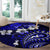 Fiji Masi Paisley With Hibiscus Tapa Round Carpet Navy Blue Version LT01 - Polynesian Pride