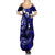 Fiji Masi Paisley With Hibiscus Tapa Summer Maxi Dress Navy Blue Version LT01 - Polynesian Pride