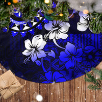 Fiji Masi Paisley With Hibiscus Tapa Tree Skirt Navy Blue Version LT01 - Polynesian Pride