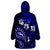 Fiji Masi Paisley With Hibiscus Tapa Wearable Blanket Hoodie Navy Blue Version LT01 - Polynesian Pride