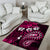 Fiji Masi Paisley With Hibiscus Tapa Area Rug Pink Version LT01 - Polynesian Pride