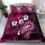 Fiji Masi Paisley With Hibiscus Tapa Bedding Set Pink Version LT01 - Polynesian Pride