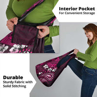 Fiji Masi Paisley With Hibiscus Tapa Grocery Bag Pink Version