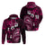 Fiji Masi Paisley With Hibiscus Tapa Hoodie Pink Version LT01 - Polynesian Pride