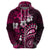 Fiji Masi Paisley With Hibiscus Tapa Hoodie Pink Version LT01 - Polynesian Pride