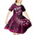 Fiji Masi Paisley With Hibiscus Tapa Kid Short Sleeve Dress Pink Version LT01 - Polynesian Pride