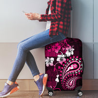 Fiji Masi Paisley With Hibiscus Tapa Luggage Cover Pink Version LT01 - Polynesian Pride
