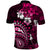 Fiji Masi Paisley With Hibiscus Tapa Polo Shirt Pink Version LT01 - Polynesian Pride