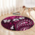 Fiji Masi Paisley With Hibiscus Tapa Round Carpet Pink Version LT01 - Polynesian Pride