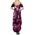 Fiji Masi Paisley With Hibiscus Tapa Summer Maxi Dress Pink Version LT01 - Polynesian Pride