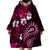 Fiji Masi Paisley With Hibiscus Tapa Wearable Blanket Hoodie Pink Version LT01 - Polynesian Pride