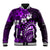 Fiji Masi Paisley Baseball Jacket Fijian Hibiscus Tapa Purple Version LT01 Unisex Purple - Polynesian Pride