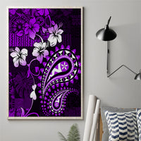 Fiji Masi Paisley Canvas Wall Art Fijian Hibiscus Tapa Purple Version LT01 - Polynesian Pride