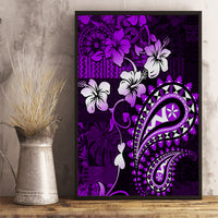 Fiji Masi Paisley Canvas Wall Art Fijian Hibiscus Tapa Purple Version LT01 - Polynesian Pride