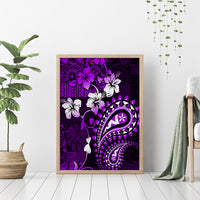 Fiji Masi Paisley Canvas Wall Art Fijian Hibiscus Tapa Purple Version LT01 - Polynesian Pride
