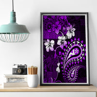 Fiji Masi Paisley Canvas Wall Art Fijian Hibiscus Tapa Purple Version LT01 - Polynesian Pride