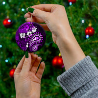 Fiji Masi Paisley Ceramic Ornament Fijian Hibiscus Tapa Purple Version LT01 - Polynesian Pride