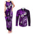 Fiji Masi Paisley Couples Matching Tank Maxi Dress and Long Sleeve Button Shirt Fijian Hibiscus Tapa Purple Version LT01 Purple - Polynesian Pride