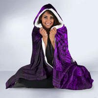 Fiji Masi Paisley Hooded Blanket Fijian Hibiscus Tapa Purple Version LT01 - Polynesian Pride