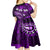 Fiji Masi Paisley Kid Short Sleeve Dress Fijian Hibiscus Tapa Purple Version LT01 - Polynesian Pride