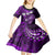Fiji Masi Paisley Kid Short Sleeve Dress Fijian Hibiscus Tapa Purple Version LT01 - Polynesian Pride