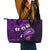 Fiji Masi Paisley Leather Tote Bag Fijian Hibiscus Tapa Purple Version LT01 - Polynesian Pride