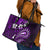 Fiji Masi Paisley Leather Tote Bag Fijian Hibiscus Tapa Purple Version LT01 - Polynesian Pride