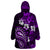 Fiji Masi Paisley Wearable Blanket Hoodie Fijian Hibiscus Tapa Purple Version LT01 - Polynesian Pride