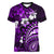 Fiji Masi Paisley Women V Neck T Shirt Fijian Hibiscus Tapa Purple Version LT01 Female Purple - Polynesian Pride