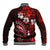 Fiji Masi Paisley Baseball Jacket Fijian Hibiscus Tapa Red Version LT01 - Polynesian Pride