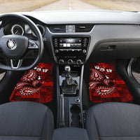 Fiji Masi Paisley Car Mats Fijian Hibiscus Tapa Red Version LT01 - Polynesian Pride