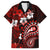 Fiji Masi Paisley Family Matching Puletasi Dress and Hawaiian Shirt Fijian Hibiscus Tapa Red Version LT01 Dad's Shirt - Short Sleeve Red - Polynesian Pride