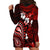 Fiji Masi Paisley Hoodie Dress Fijian Hibiscus Tapa Red Version LT01 - Polynesian Pride