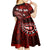 Fiji Masi Paisley Kid Short Sleeve Dress Fijian Hibiscus Tapa Red Version LT01 - Polynesian Pride