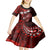 Fiji Masi Paisley Kid Short Sleeve Dress Fijian Hibiscus Tapa Red Version LT01 - Polynesian Pride