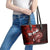 Fiji Masi Paisley Leather Tote Bag Fijian Hibiscus Tapa Red Version LT01 - Polynesian Pride