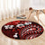 Fiji Masi Paisley Round Carpet Fijian Hibiscus Tapa Red Version LT01 - Polynesian Pride