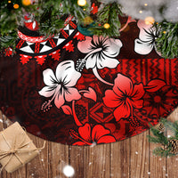 Fiji Masi Paisley Tree Skirt Fijian Hibiscus Tapa Red Version LT01 - Polynesian Pride