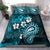 Fiji Masi Paisley Bedding Set Fijian Hibiscus Tapa Sky Blue Version LT01 - Polynesian Pride