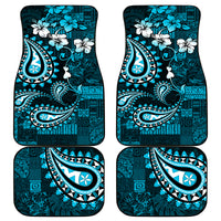 Fiji Masi Paisley Car Mats Fijian Hibiscus Tapa Sky Blue Version LT01 Blue - Polynesian Pride