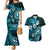 Fiji Masi Paisley Couples Matching Mermaid Dress and Hawaiian Shirt Fijian Hibiscus Tapa Sky Blue Version LT01 Blue - Polynesian Pride