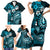 Fiji Masi Paisley Family Matching Short Sleeve Bodycon Dress and Hawaiian Shirt Fijian Hibiscus Tapa Sky Blue Version LT01 - Polynesian Pride