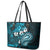 Fiji Masi Paisley Leather Tote Bag Fijian Hibiscus Tapa Sky Blue Version LT01 - Polynesian Pride