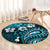 Fiji Masi Paisley Round Carpet Fijian Hibiscus Tapa Sky Blue Version LT01 - Polynesian Pride