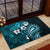Fiji Masi Paisley Rubber Doormat Fijian Hibiscus Tapa Sky Blue Version LT01 - Polynesian Pride