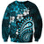 Fiji Masi Paisley Sweatshirt Fijian Hibiscus Tapa Sky Blue Version LT01 Unisex Blue - Polynesian Pride
