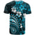 Fiji Masi Paisley T Shirt Fijian Hibiscus Tapa Sky Blue Version LT01 - Polynesian Pride